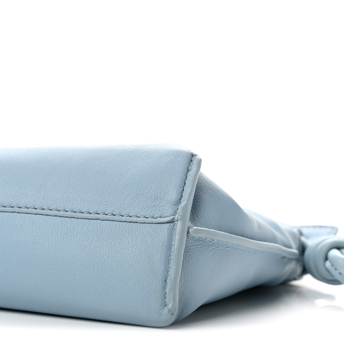 Calfskin Flamenco Mini Knot Bag Dusty Blue