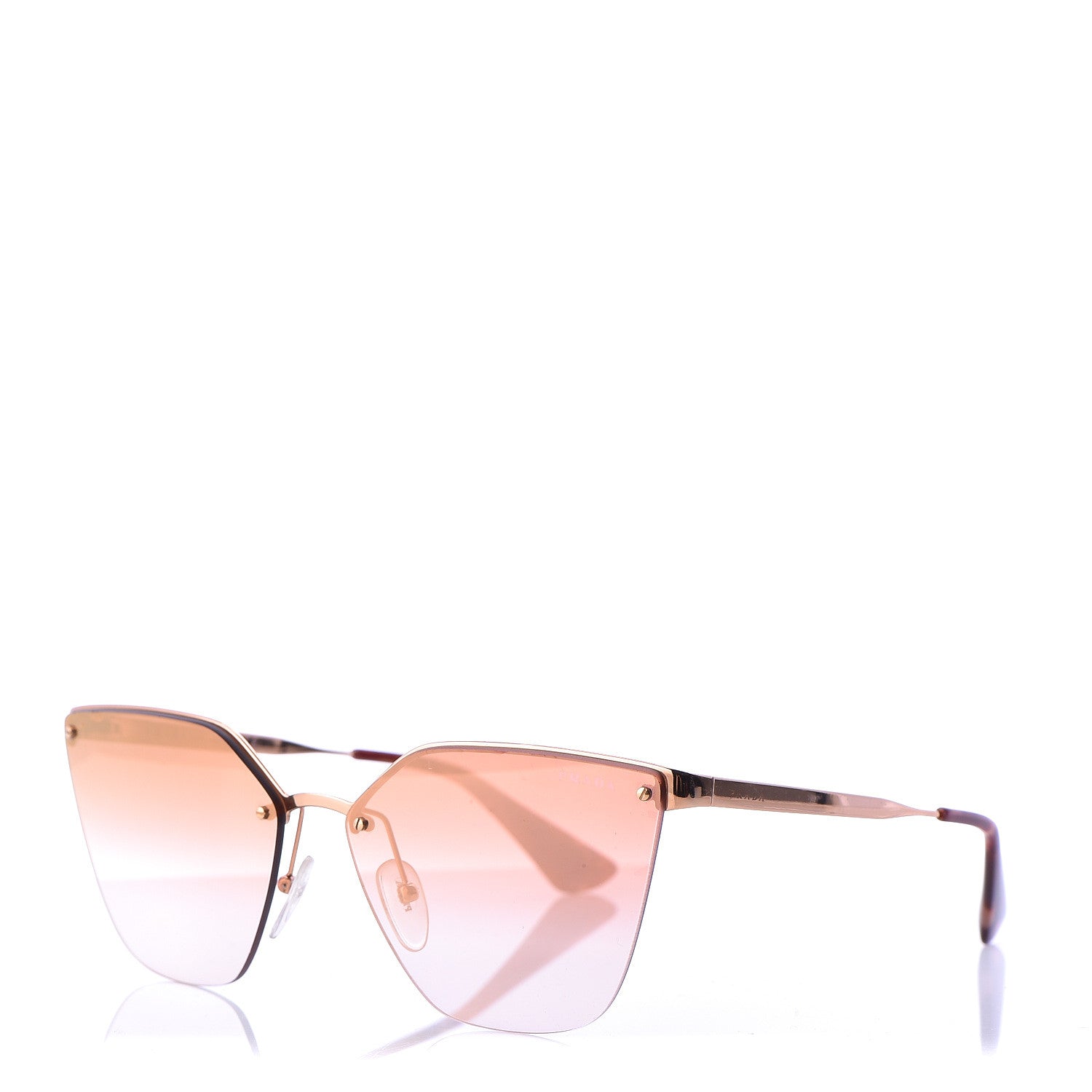 Prada Cinema Cat Eye Sunglasses SPR 68T Pink Gold 1 of 9