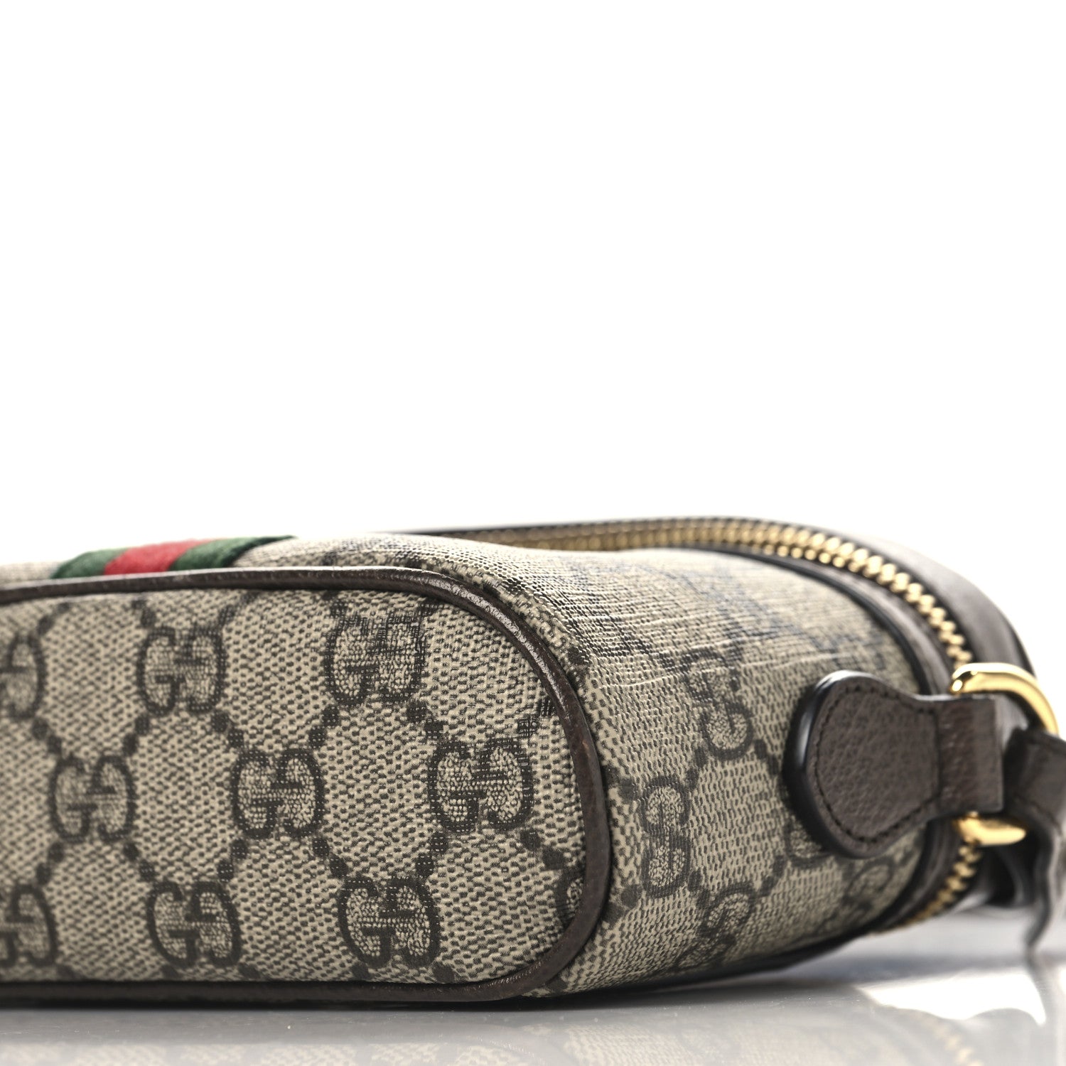 Gucci GG Supreme Monogram Textured Calfskin Web Mini Ophidia Top Handle Bag Beige Ebony New Acero 10 of 10