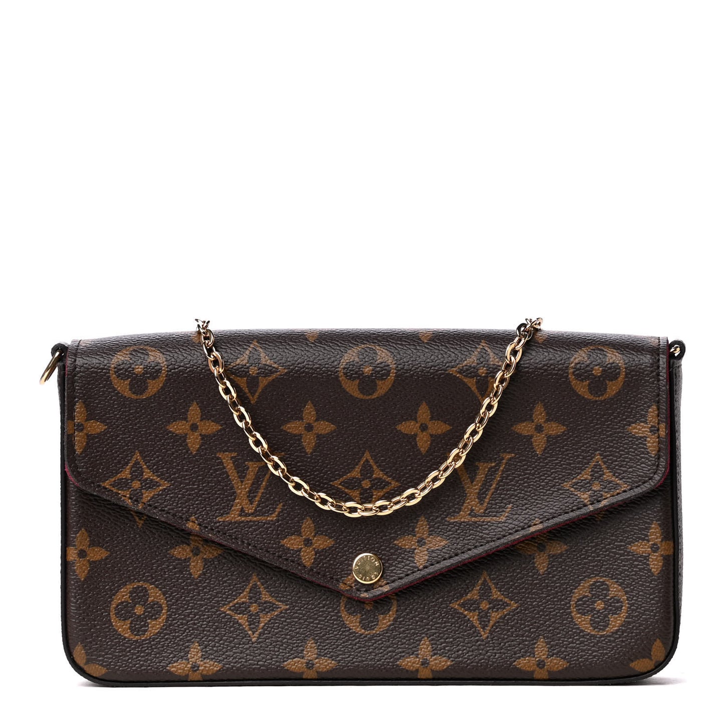 Monogram Pochette Felicie Chain Wallet Fuchsia