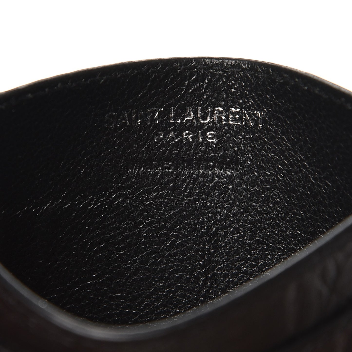 Calfskin Crocodile Embossed Monogram Credit Card Case Black