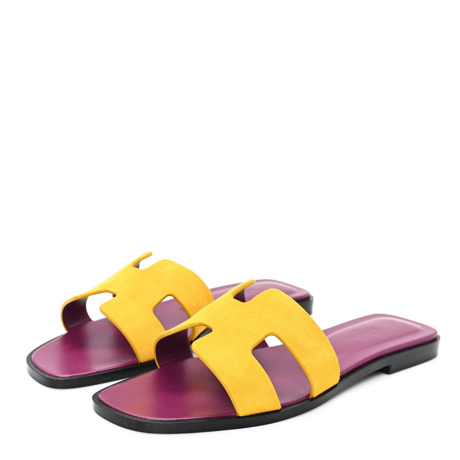Hermes Suede Goatskin Oran Sandals 36 Jaune Topaze 4 of 10