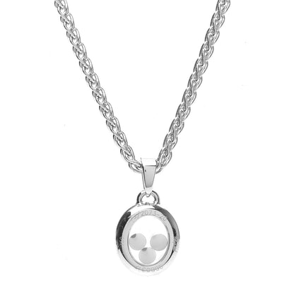 Chopard 18K White Gold Diamond Happy Diamonds Icons Oval Pendant Necklace 6 of 8