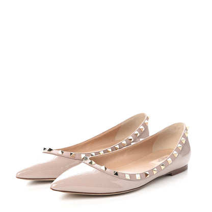 Valentino Garavani Patent Rockstud Ballerina Flats 40 Poudre 3 of 11