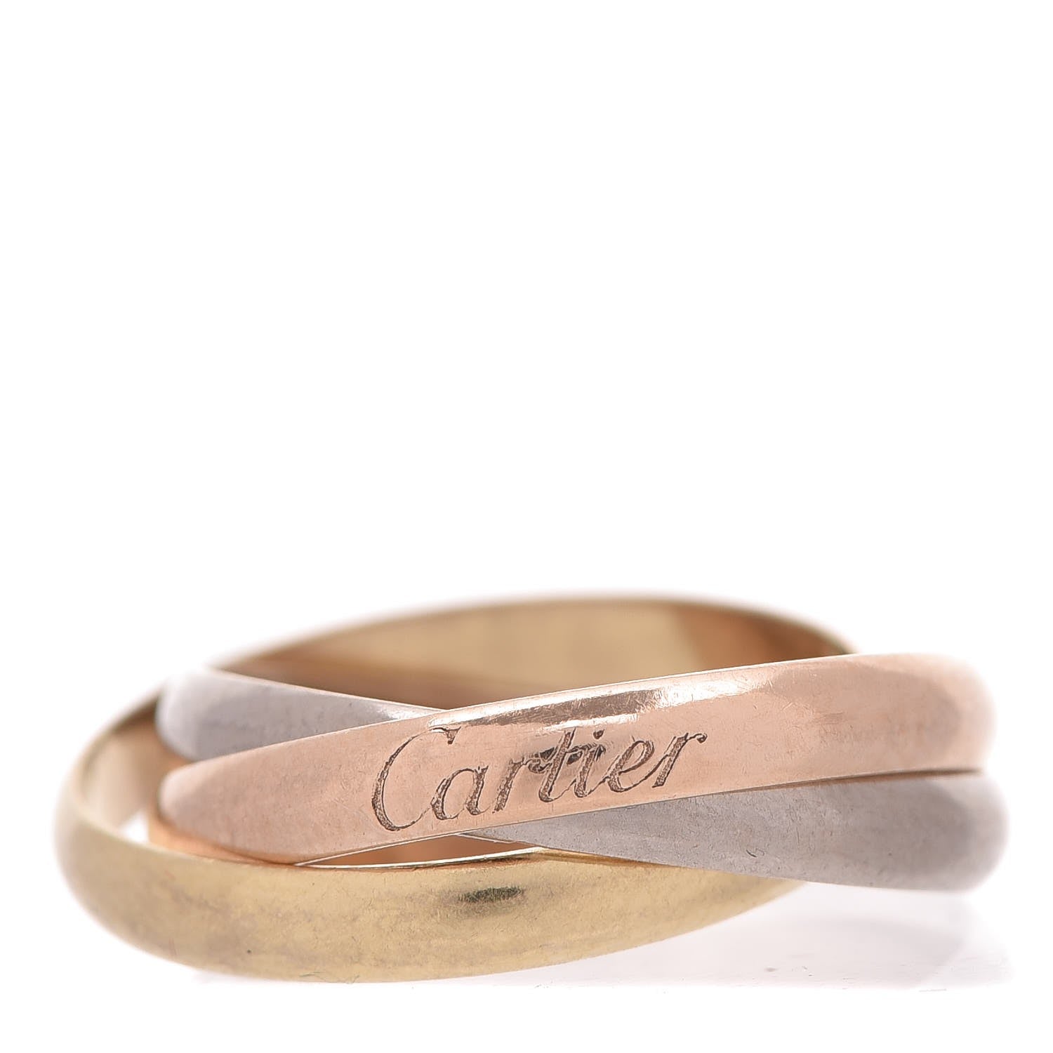 Cartier 18K Pink Yellow White Gold Small Trinity Ring 53 6.25 1 of 7
