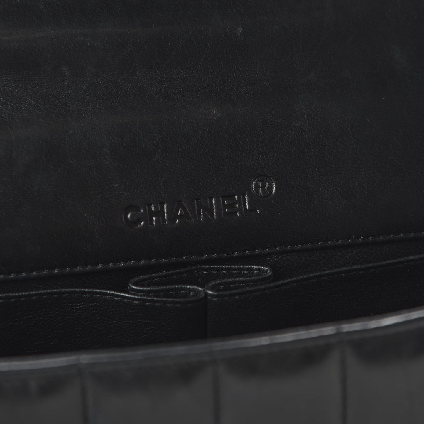 Lambskin East West Chocolate Bar Flap Black