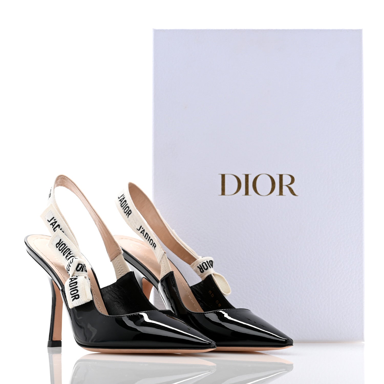 Christian Dior Patent Ribbon J'Adior Slingback 100mm Pumps 36.5 Black 9 of 9