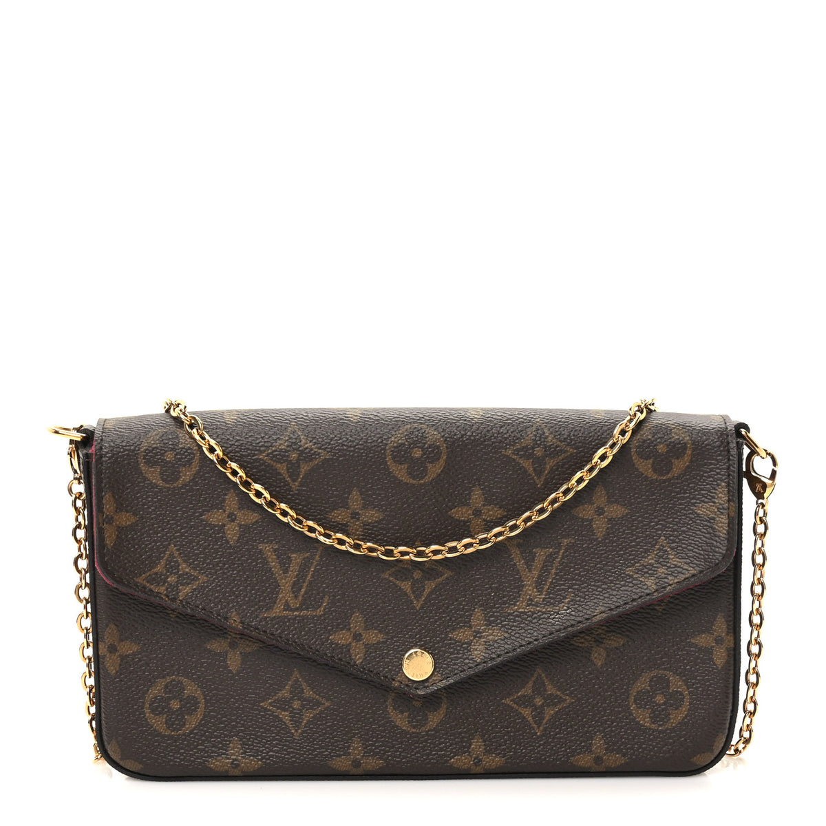Louis Vuitton Monogram Pochette Felicie Chain Wallet Fuchsia 1 of 10