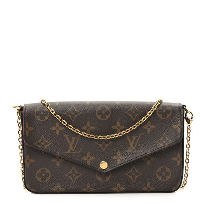 Louis Vuitton Monogram Pochette Felicie Chain Wallet Fuchsia 1 of 10