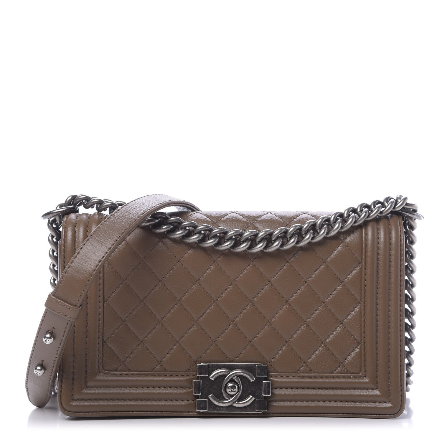 Chanel Caviar Quilted Medium Boy Flap Dark Beige 1 of 13