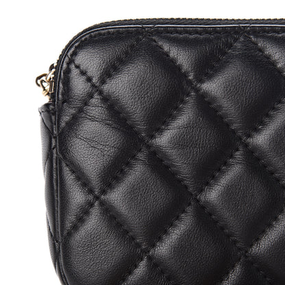 Chanel Lambskin Quilted Small Clutch With Chain Black 11 of 17