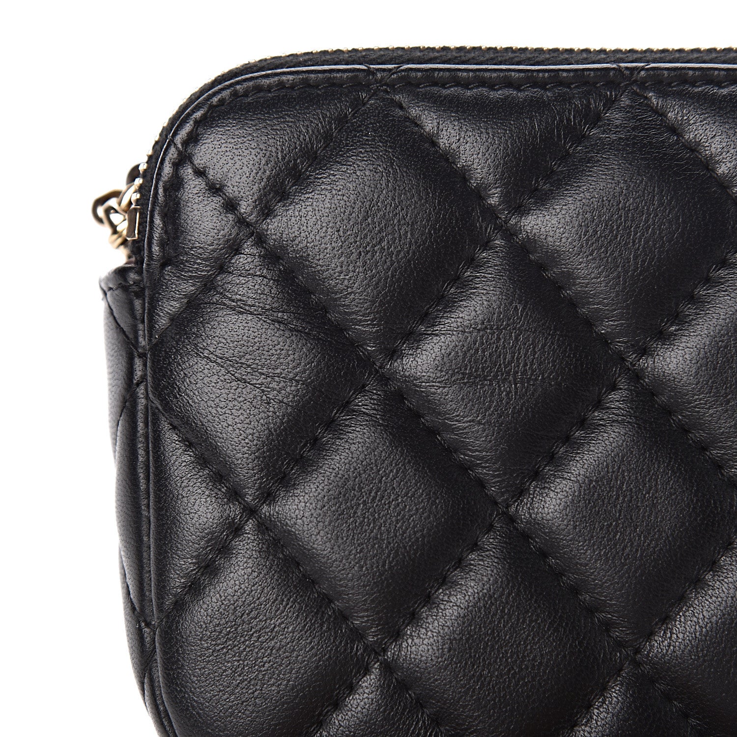 Chanel Lambskin Quilted Small Clutch With Chain Black 11 of 17