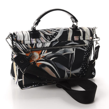 Proenza Schouler Nylon Floral Printed Medium PS1 Satchel Black White 3 of 11