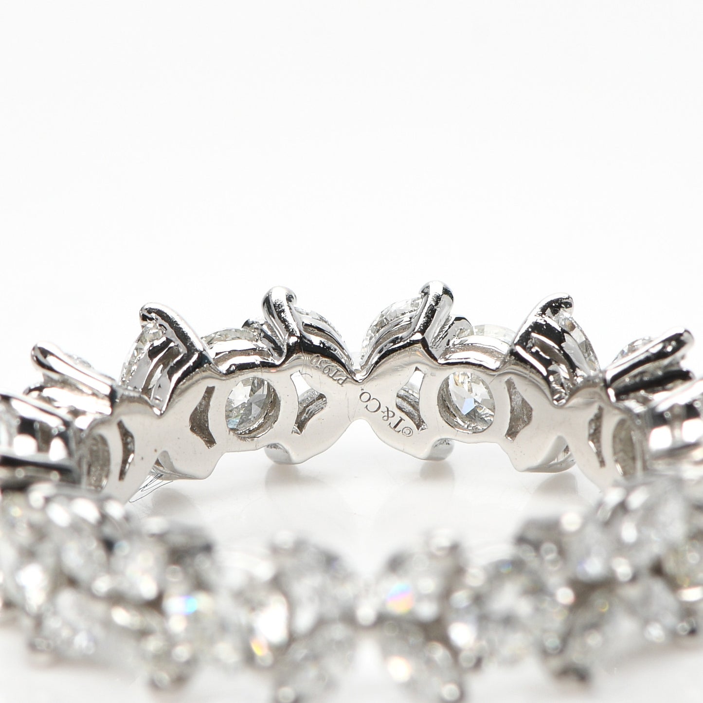 Platinum Diamond Victoria Alternating Band Ring 51 5.75