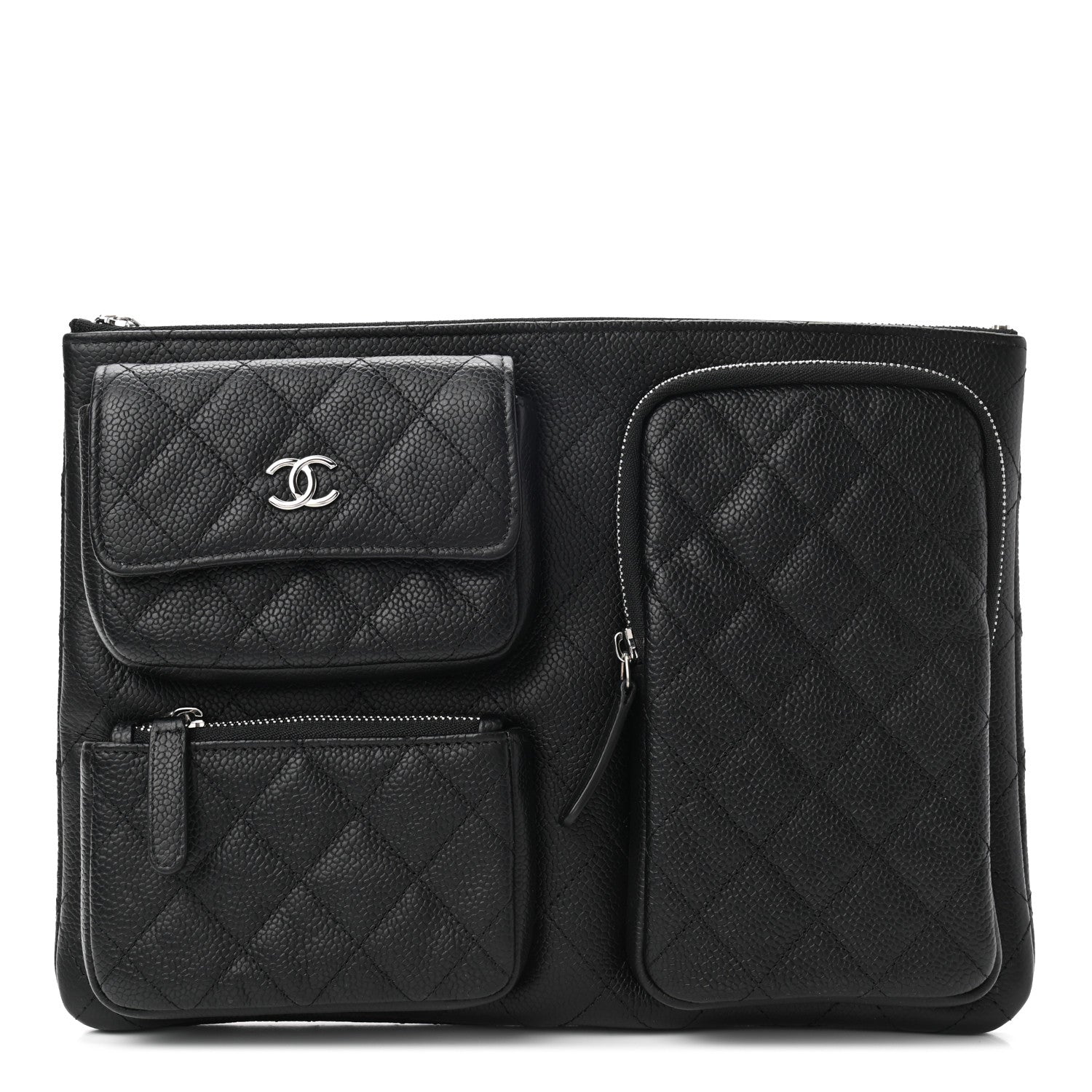 Chanel Caviar Quilted Zipped Multi Pouch Black 1 of 7