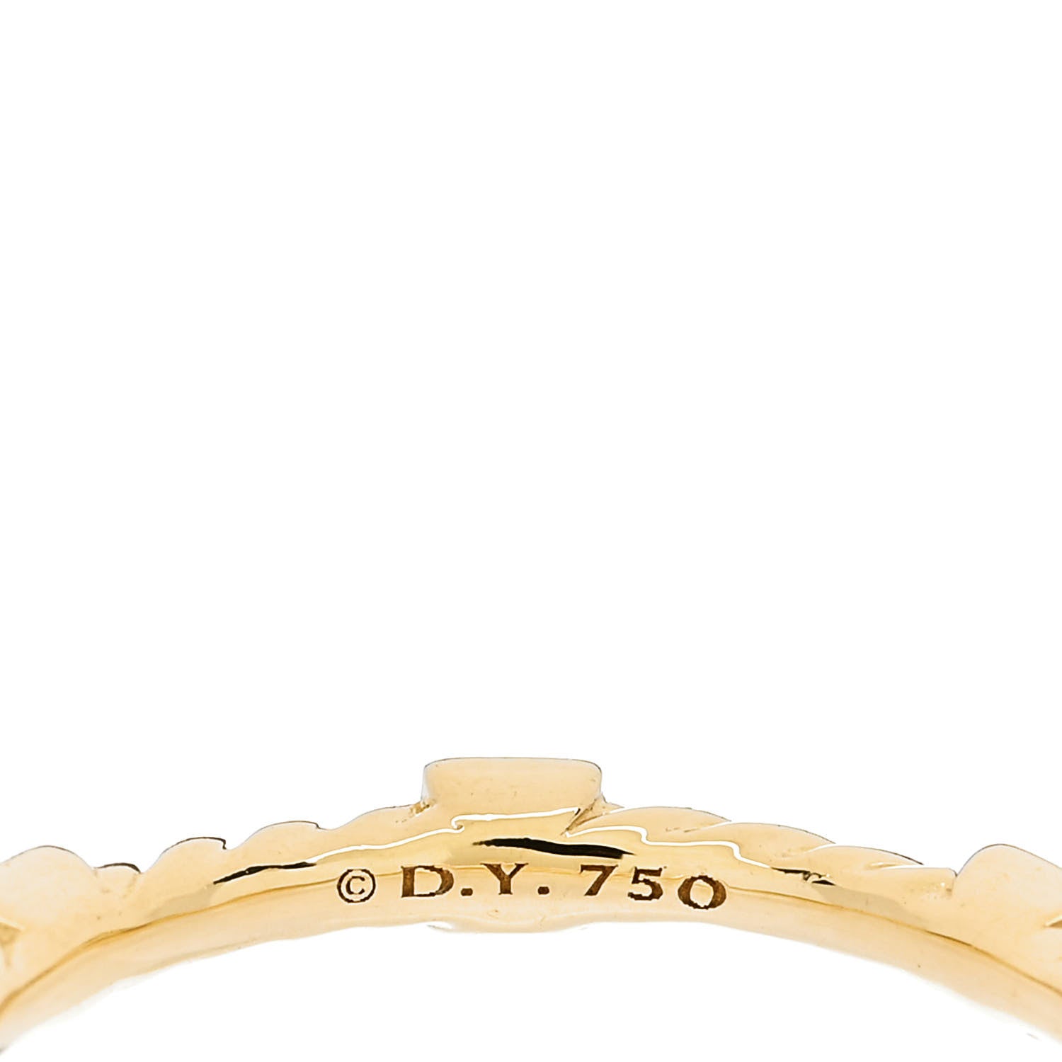 David Yurman 18K Yellow Gold Diamond Cable Collectibles Stack Ring 54 7 4 of 4