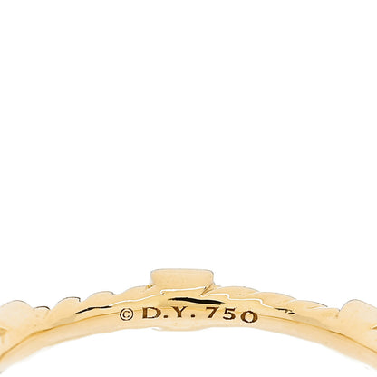 David Yurman 18K Yellow Gold Diamond Cable Collectibles Stack Ring 54 7 4 of 4