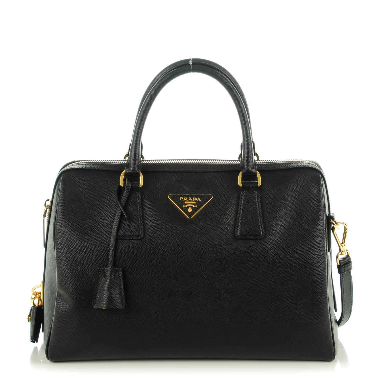 Prada Saffiano Lux Bowler Black 1 of 8