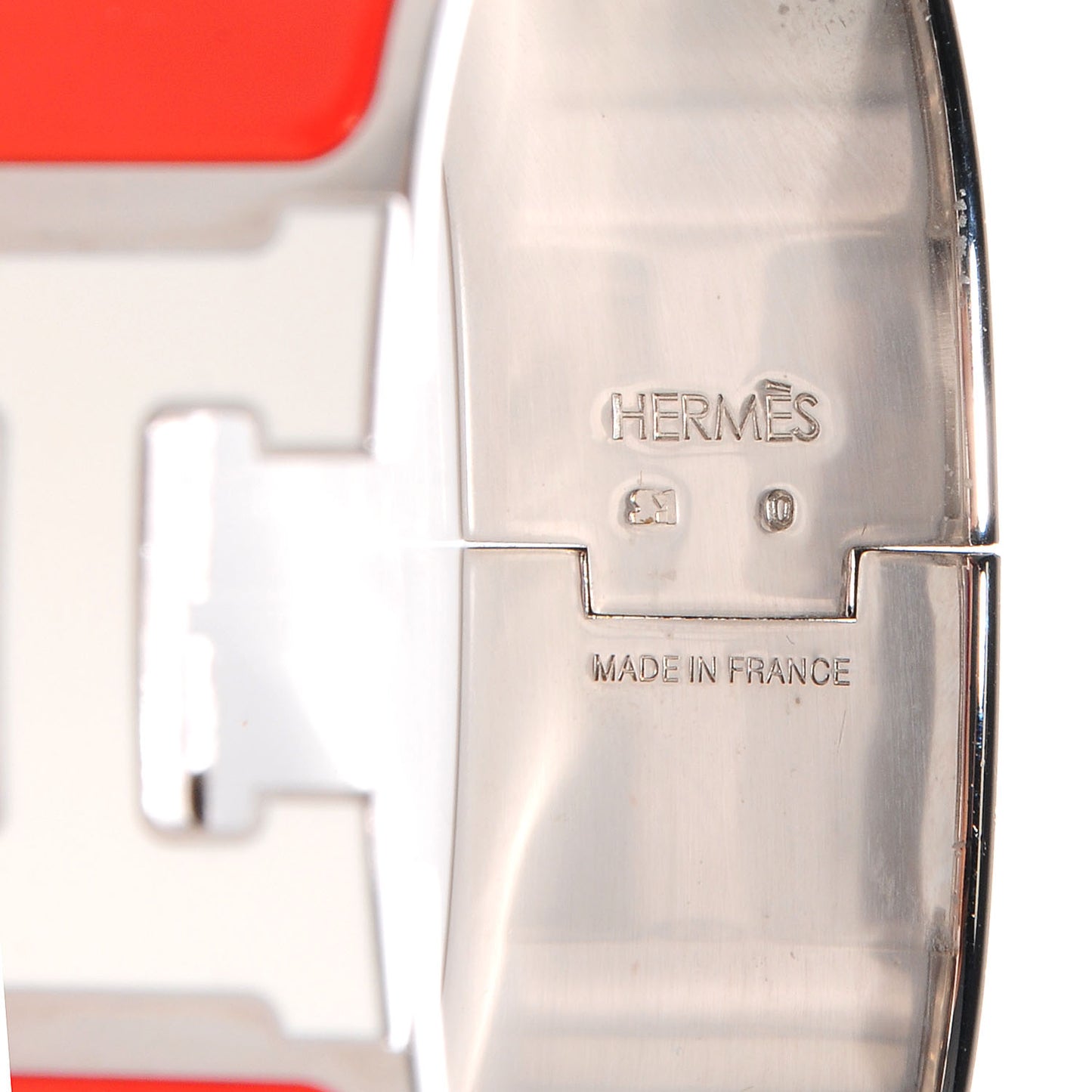 Enamel Wide Clic Clac H Bracelet PM Orange White