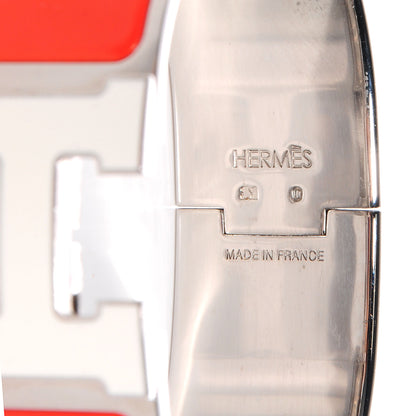 Hermes Enamel Wide Clic Clac H Bracelet PM Orange White 4 of 5