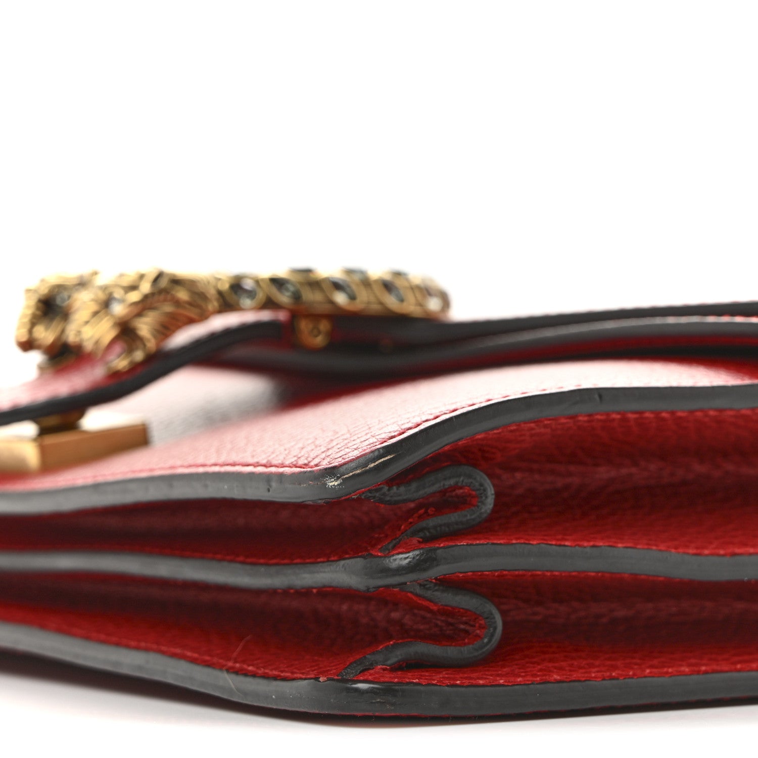 Gucci Dollar Calfskin Swarovski Crystal Small Dionysus Shoulder Bag Hibiscus Red 10 of 12