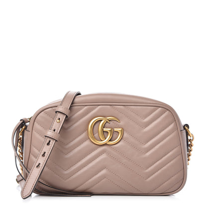 Gucci Calfskin Matelasse Small GG Marmont Chain Shoulder Bag Porcelain Rose 1 of 11