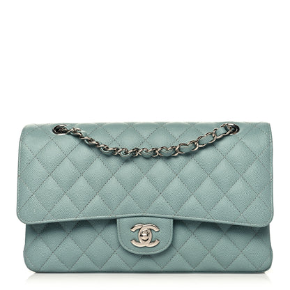 Chanel Caviar Quilted Medium Double Flap Green 1 of 12
