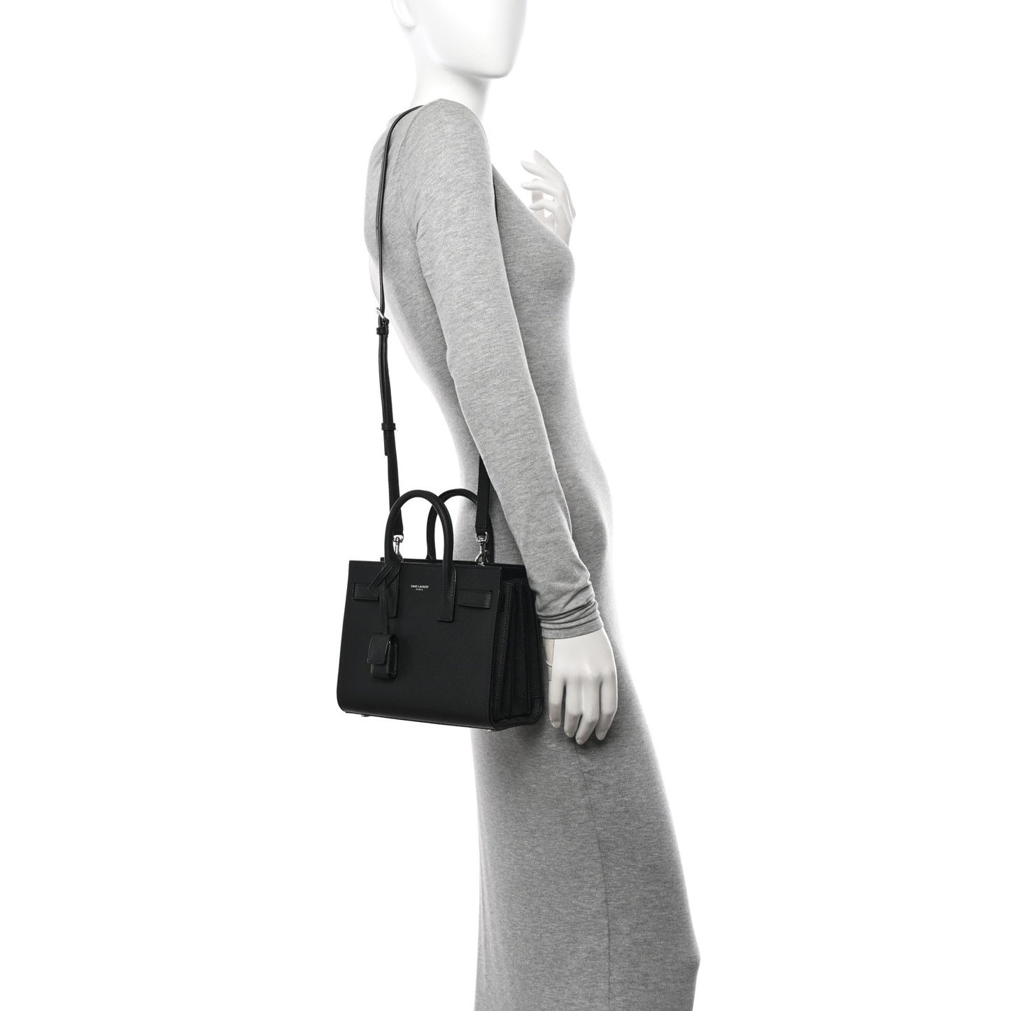 Grained Calfskin Nano Sac De Jour Black