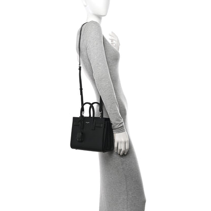 Saint Laurent Grained Calfskin Nano Sac De Jour Black 2 of 13
