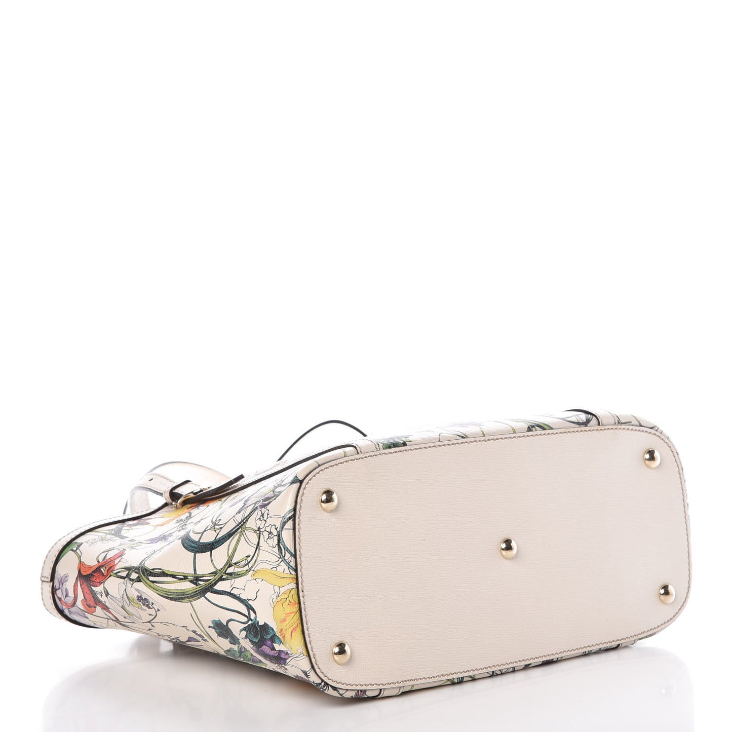 Calfskin Flora Infinity Small Nice Tote Off White