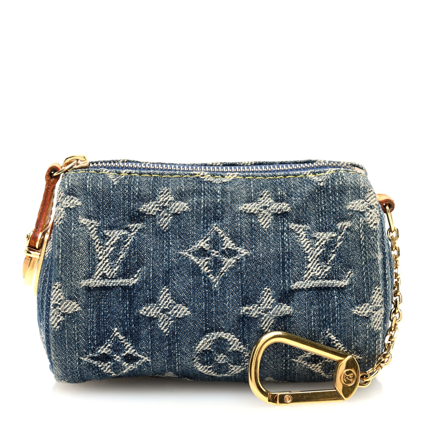 Monogram Denim Pochette Speedy PM Key Holder Blue