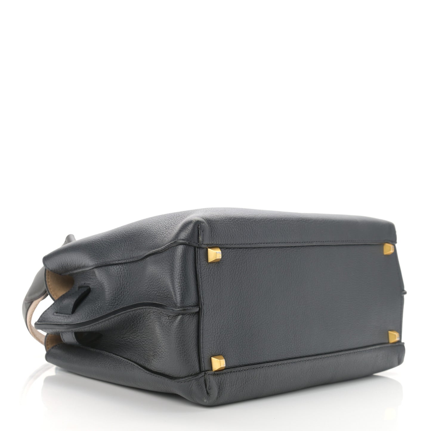 Grained Calfskin Medium Milla Tote Phantom Grey