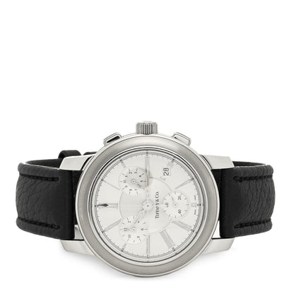 Tiffany Stainless Steel Alligator 39mm Mark Coupe Chronograph Quartz Watch 2 of 5