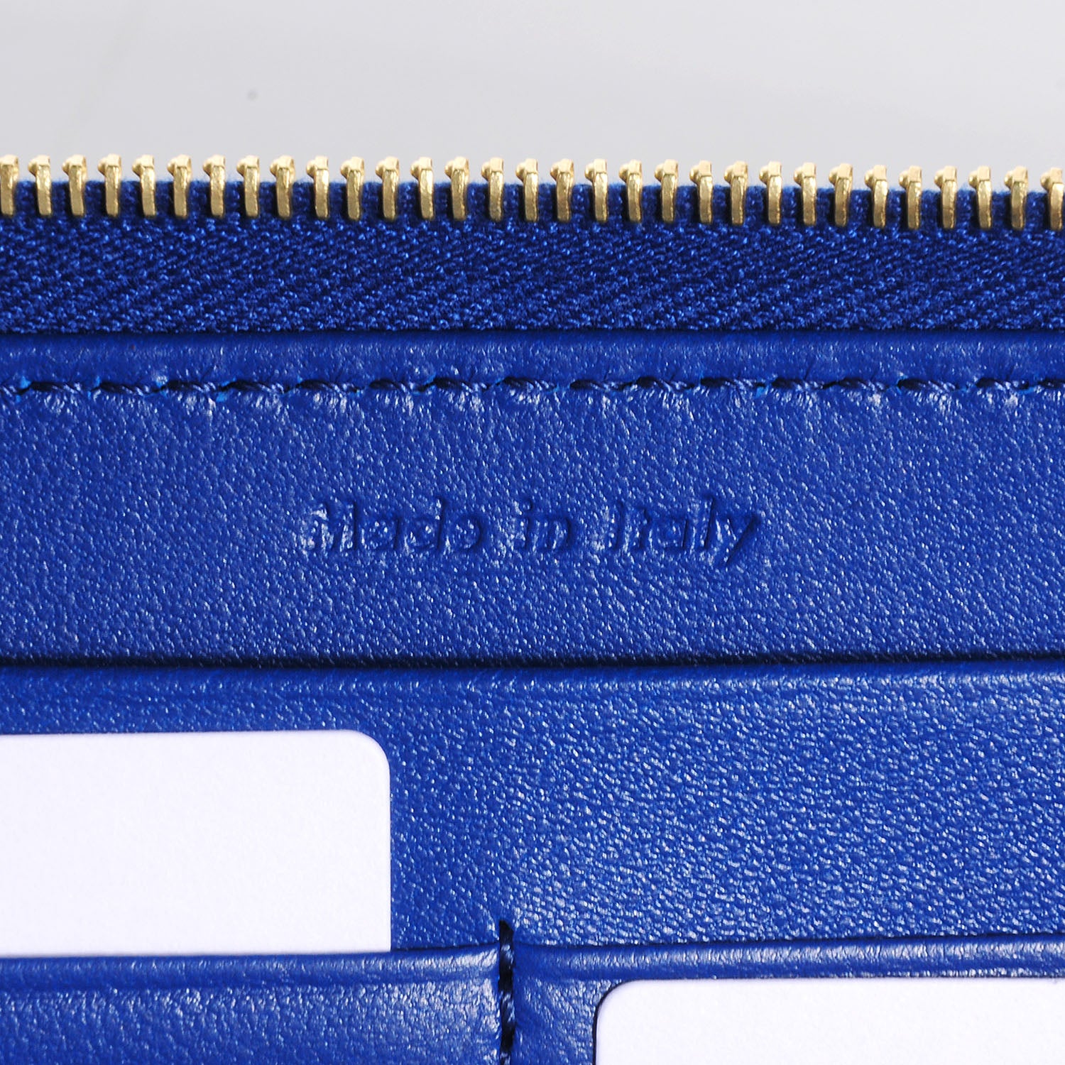 Celine Lambskin Large Zip Around Multifunction Wallet Indigo Beige 7 of 9