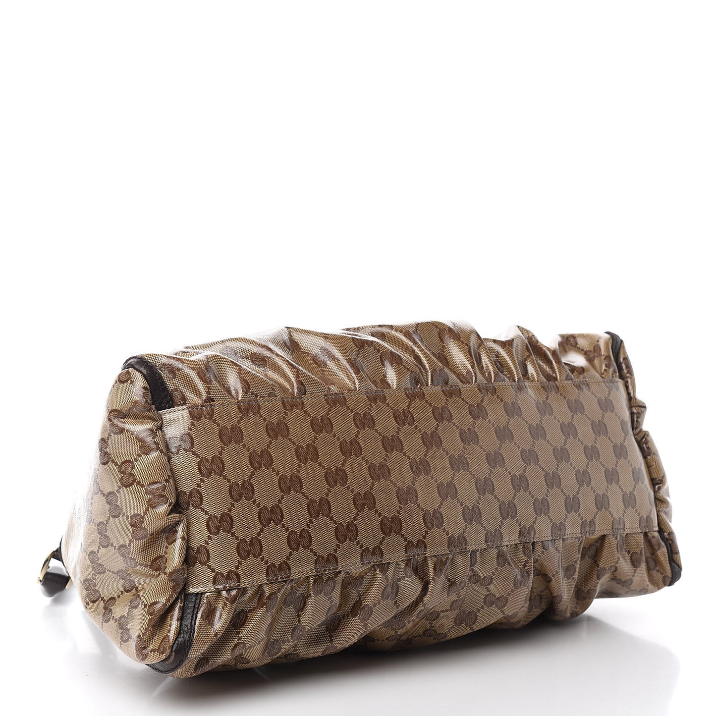 Crystal Monogram Large D Gold Hobo Dark Brown