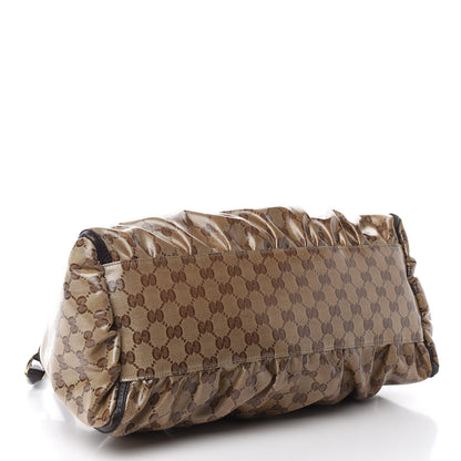 Gucci Crystal Monogram Large D Gold Hobo Dark Brown 3 of 11