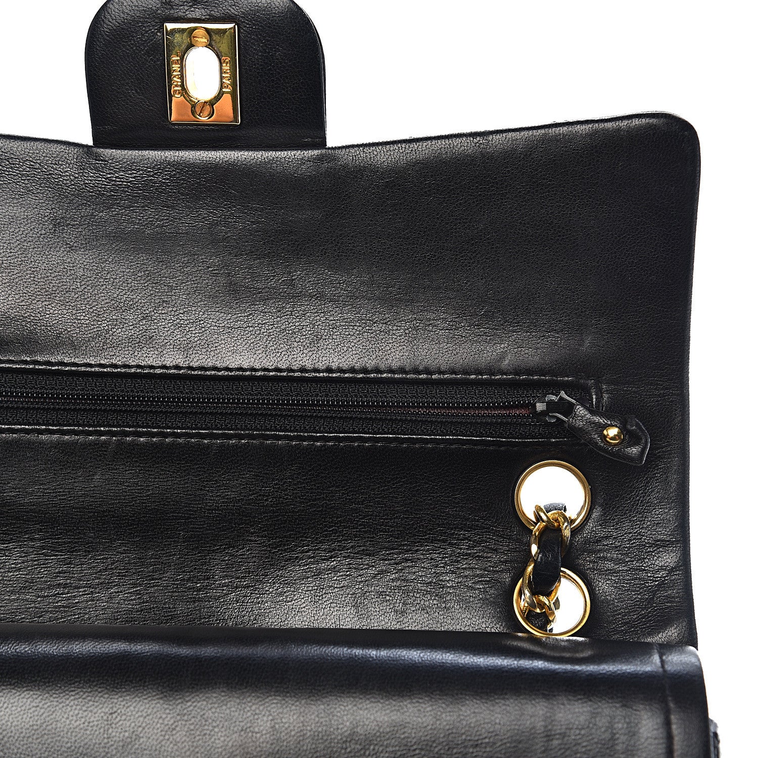 Chanel Lambskin Quilted Small Double Flap Black 10 of 16