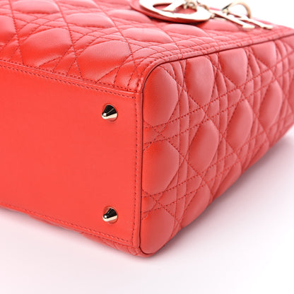 Christian Dior Lambskin Cannage Medium Lady Dior Red 8 of 10