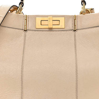 Fendi Agnello Old Shine Medium Peekaboo Iconic Satchel Camelia 9 of 14
