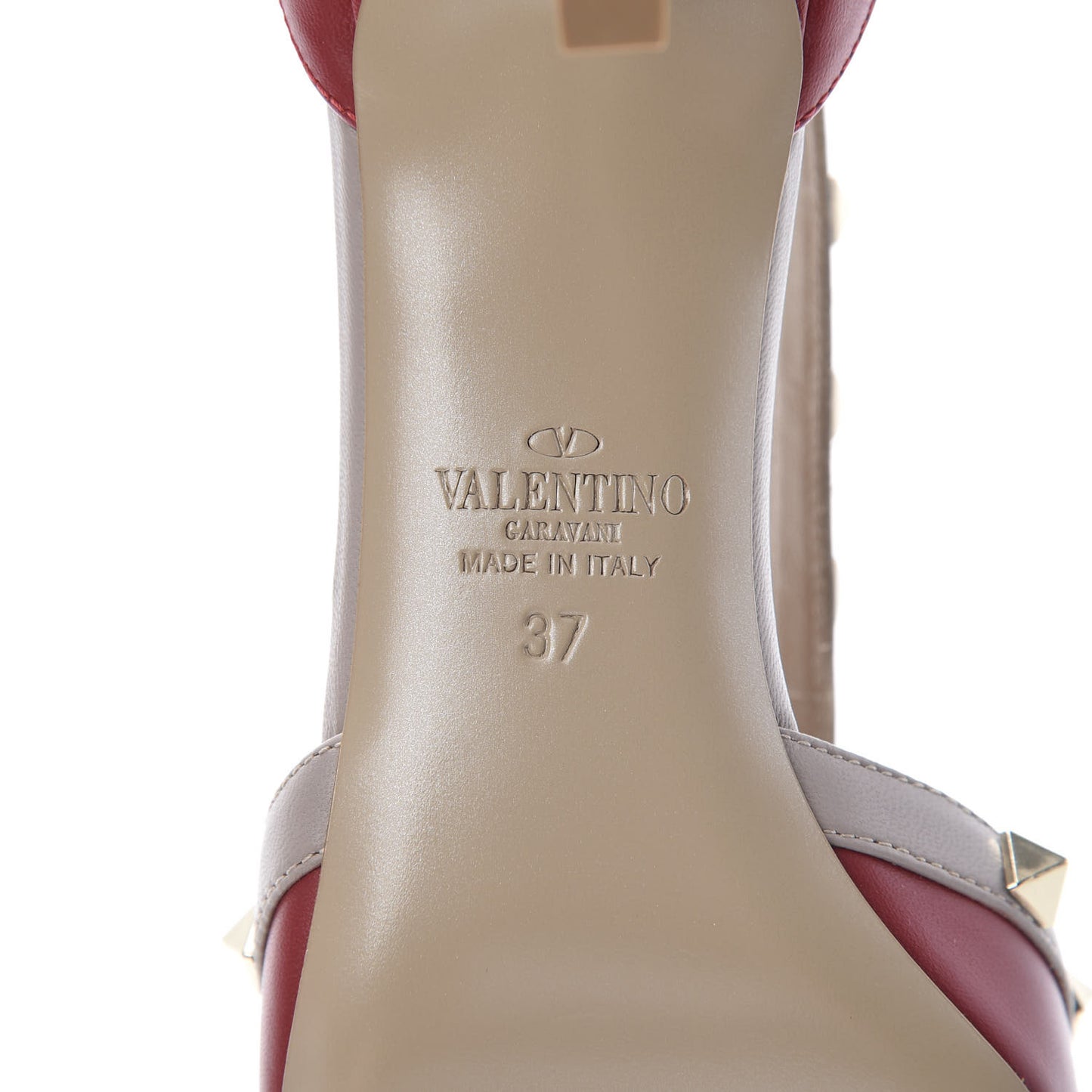 Nappa Rockstud Cross Strap D'Orsay 55mm Pumps 37 Red Poudre