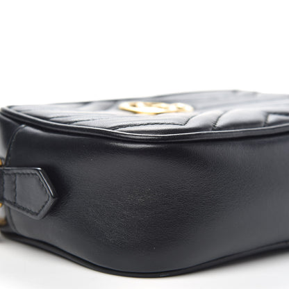 Gucci Calfskin Matelasse Mini GG Marmont Chain Shoulder Bag Black 8 of 12