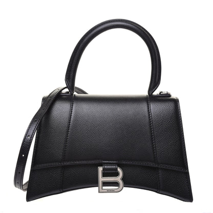 Balenciaga Grained Calfskin Small Hourglass Top Handle Bag Black 1 of 17