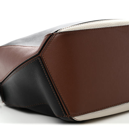 Loewe Calfskin Small Puzzle Bag Brunette Soft White Black 9 of 12