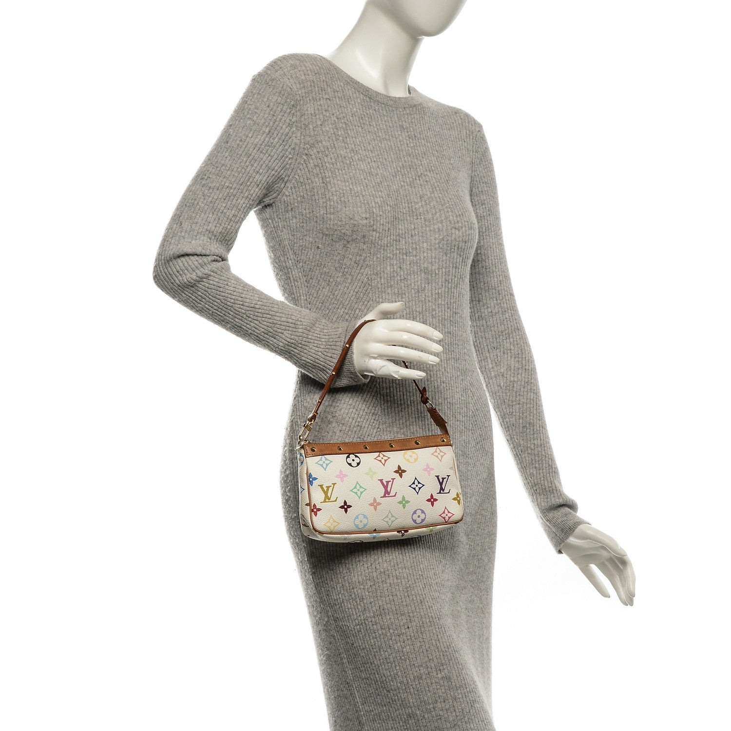 Louis Vuitton Monogram Multicolor Pochette Accessories White 2 of 7