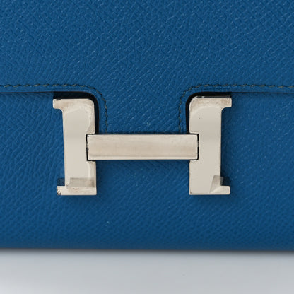 Hermes Epsom Constance Compact Passant Wallet Bleu Izmir 7 of 9
