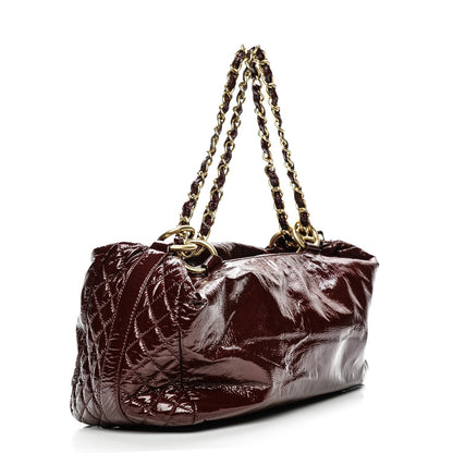 Chanel Vinyl Medium Rock and Chain Bowler Bordeaux 3 of 7