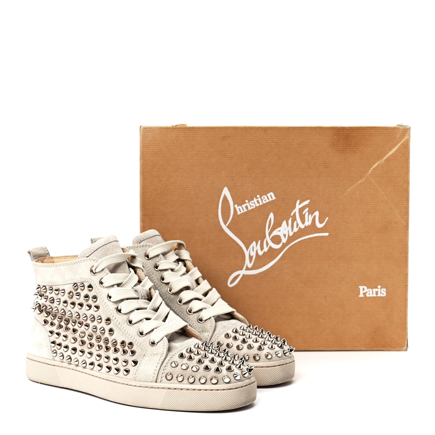eau Velours Womens Louis Spikes Flat Sneakers 37 Colombe