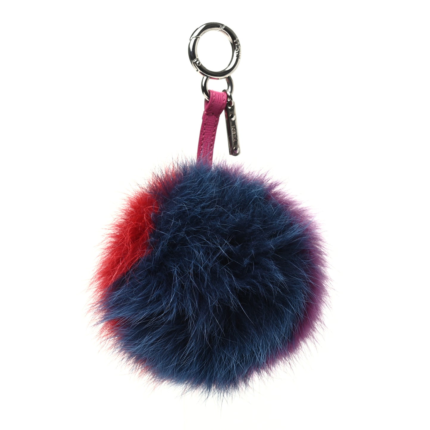 Fox Fur Pom Pom Bag Charm Shadow Violet
