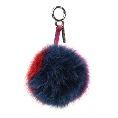 Fendi Fox Fur Pom Pom Bag Charm Shadow Violet 1 of 2