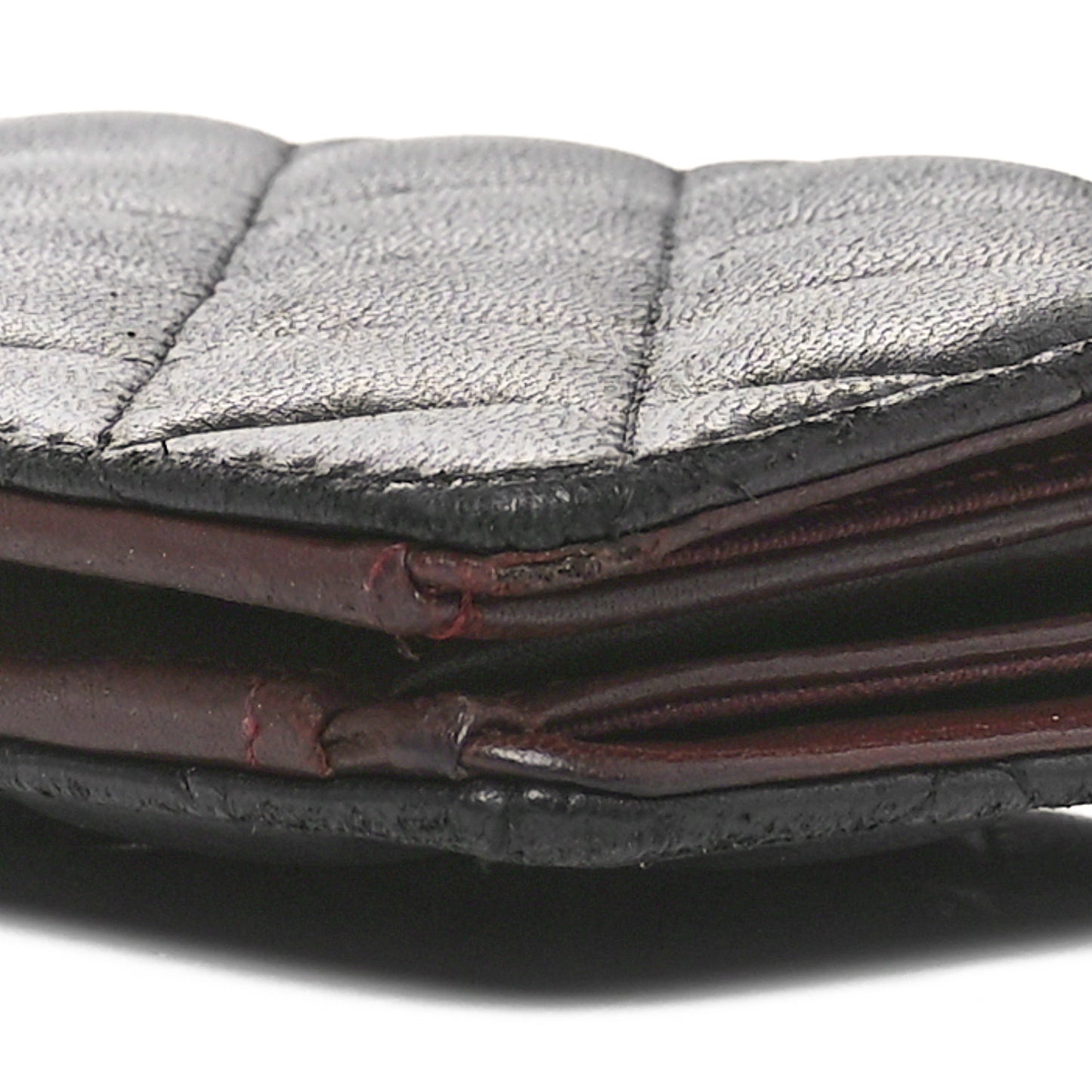 Lambskin Quilted Yen Wallet Black